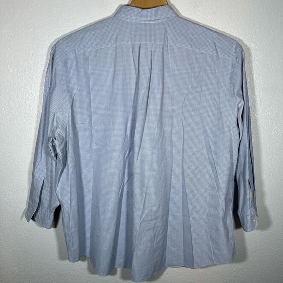 Polo Ralph Lauren Button Down Shirt Men's 4XB Blue White Plaid Check Long Sleeve - Picture 3 of 6